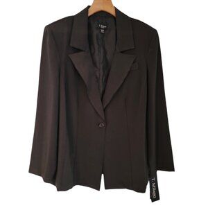 T Milano Blazer Womens Jacket Sz 16W Black Business Career NEW‎ NWT